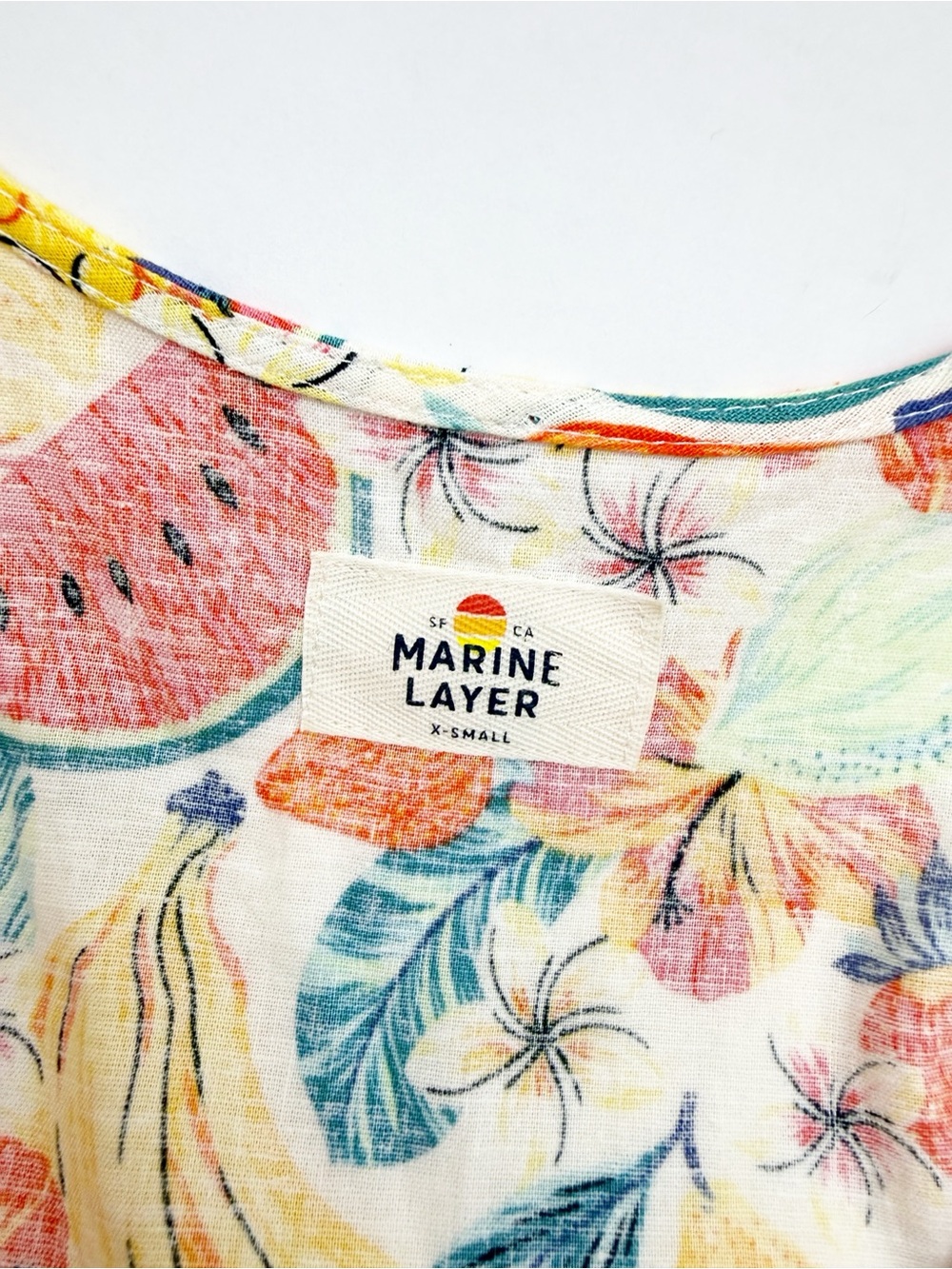 Marine Layer Camila Romper Floral Fruit Tropical Print - Picture 15 of 16